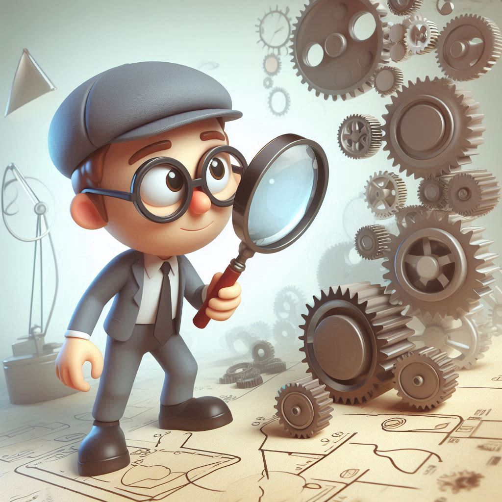 • Un personnage qui tient une loupe pour analyser l'activité
